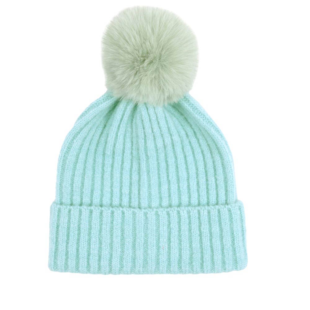 Blue-Solid Color Pom Pom Two Tone Beanie Hat, Made from high-quality materials, this hat features a soft and cozy pom pom detail and a two-tone design. Perfect for any cold weather outfit,this hat is a must-have for your winter wardrobe.Ideal for travelers who are on vacation or just spending some time in the great outdoors