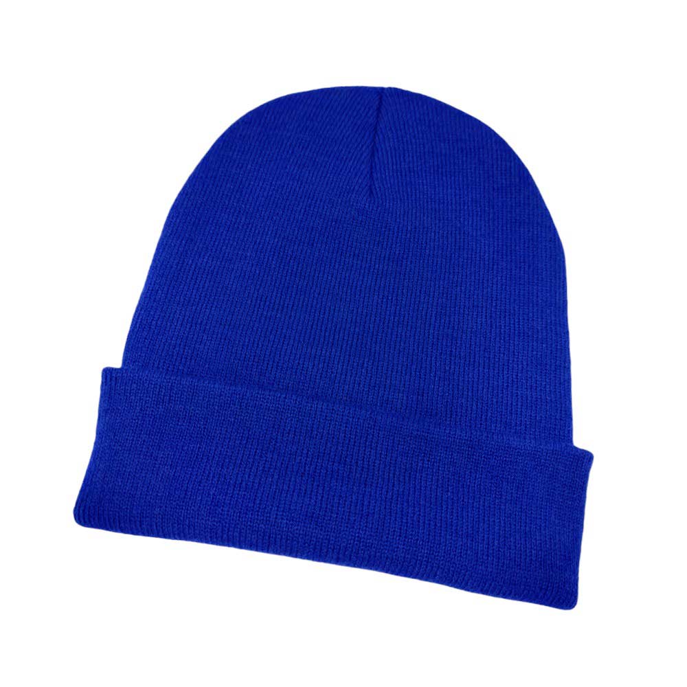 Blue Solid Knit Beanie Hat, Stay warm and stylish with this classic piece. Made from high-quality yarn, this beanie is designed to keep you comfortable in colder weather conditions. Its snug fit provides optimal heat retention to keep you insulated. Available in a range of colors, this beanie is perfect for winter weather.