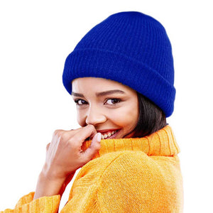 Blue Solid Knit Beanie Hat, stay warm no matter the weather with this. Crafted from thick, soft knit for superior comfort and insulation, this stylish beanie is perfect for outdoor activities. The lightweight design ensures maximum breathability, making it an ideal choice for long-term wear or making an ideal winter gift.
