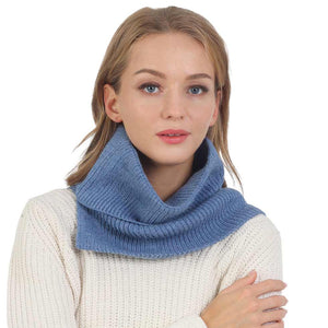 Blue Solid Knit Snood Scarf, is delicate, warm, on-trend & fabulous, and a luxe addition to any cold-weather ensemble. Great for daily wear in the cold winter to protect you against the chill, the classic style scarf & amps up the glamour with a plush material. Perfect gift for birthdays, holidays, or any occasion.