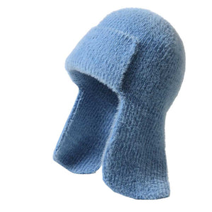 Blue Solid Knit Trapper Hat, wear this beautiful trapper hat with any ensemble for the perfect finish before running out the door into the cool air. An awesome winter gift accessory and the perfect gift item for Birthdays, Christmas, Stocking stuffers, Secret Santa, holidays, anniversaries, Valentine's Day, etc.