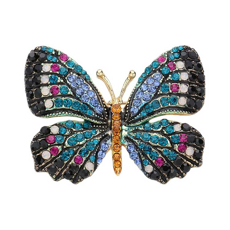 Blue Zircon Rhinestone Pave Butterfly Pin Brooch adds a touch of elegance to any outfit. Featuring dazzling rhinestones in a pave butterfly design, this pin exudes a sophisticated and polished look. Perfect for both casual and formal occasions, this versatile accessory will elevate any ensemble.