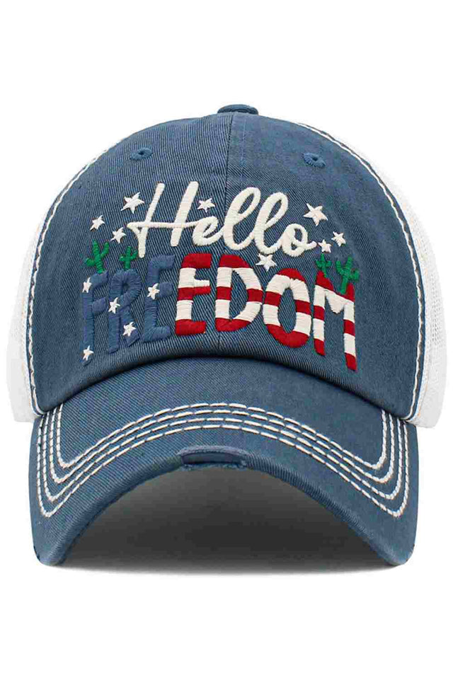 Bring bold, vintage Americana vibes to your look with the HELLO FREEDOM Vintage American Flag Ballcap, designed for a relaxed, worn-in style. Comfortable and easy to adjust, it’s perfect for holidays, casual outings, or adding a patriotic statement to your everyday outfit.