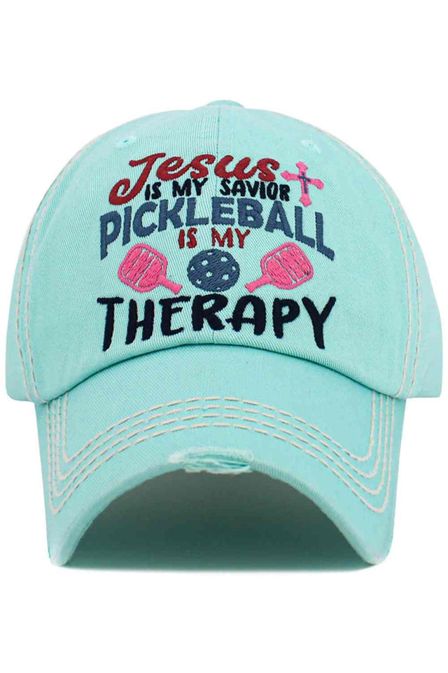 Diamond Blue The “JESUS IS MY SAVIOR PICKLEBALL” Vintage Baseball Cap features a faith-inspired slogan paired with a classic, worn-in vintage look for everyday wear. Made from durable, comfortable fabric with an adjustable fit, it’s perfect for casual outings, pickleball games, or showing your beliefs in style.