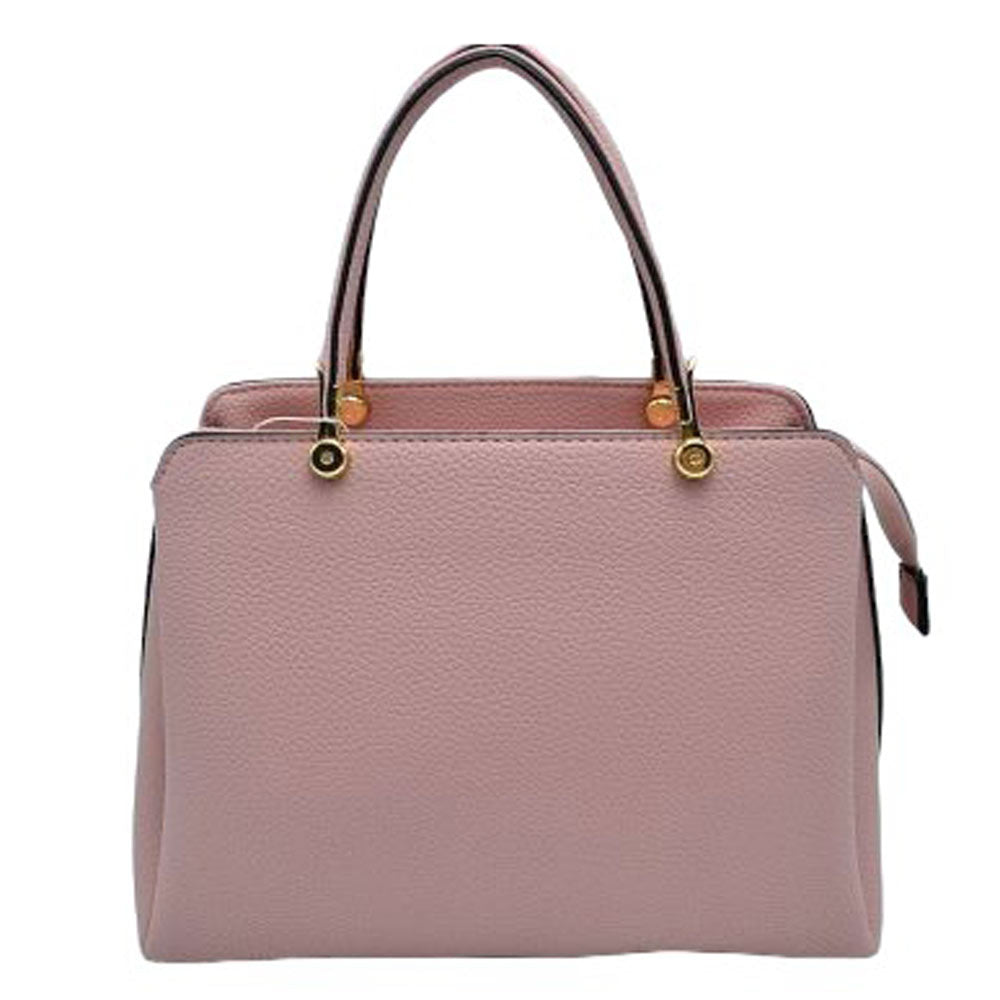 Blush Textured Faux Leather Top Handle Tote Bag, is designed with state-of-the-art faux leather. It features a textured design and a comfortable top handle for easy carrying. Its spacious interior allows you to carry your everyday necessities in style. Perfect for any occasion or everyday use making it a great gift choice.