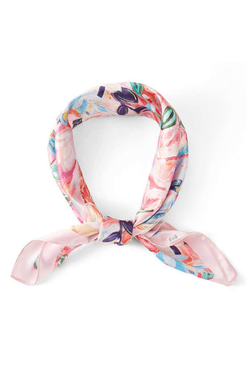 Blush Brighten your summer style with this vibrant multi-color bandana scarf featuring delicate floral patterns and decorative edge detailing. Crafted from lightweight 100% polyester, it's perfect for warm weather wear tie it around your neck, head, or wrist for effortless versatility. The generous 27.5" x 27.5" square cut offers plenty of styling options. Easy to care for and designed for comfort, this colorful accessory adds a playful pop to any casual outfit.