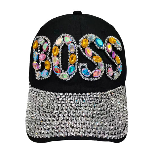 Be the envy of the baseball diamond with this super-fly Boss Message Bling Stone Studded Black Baseball Cap! Strut your stuff in style with all the flashy bling, proving that you don't just play the game, you boss it! Perfect Birthday Gift, Mother's Day, anniversary Gift , Valentine's Day, Regalo Cumpleanos, Navidad etc