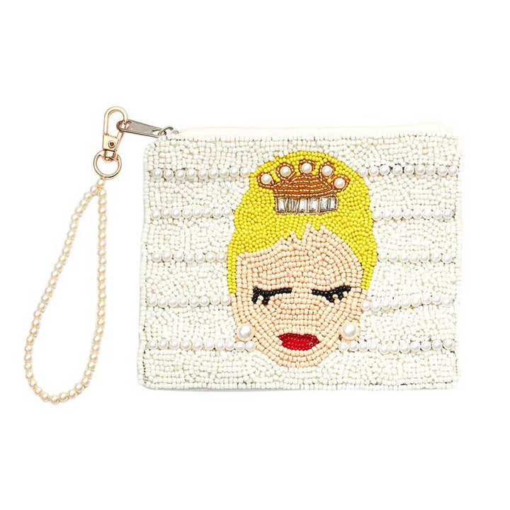 Introducing the Bride Pearl Seed Beaded Mini Pouch Bag, the perfect accessory for any bride on her special day. With exquisite pearl and seed bead embellishments, this mini pouch offers both elegance and convenience. Carry your essentials in style and make a statement on your wedding day.