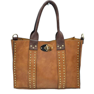 Brown Faux Leather Top Handle Tote Bag With Purse, is a stylish and durable bag made of high-quality faux leather. Its spacious top handle design allows for comfortable carrying and the detachable purse adds extra convenience. The bag is designed to last for years to come. Perfect gift for family members on any day.