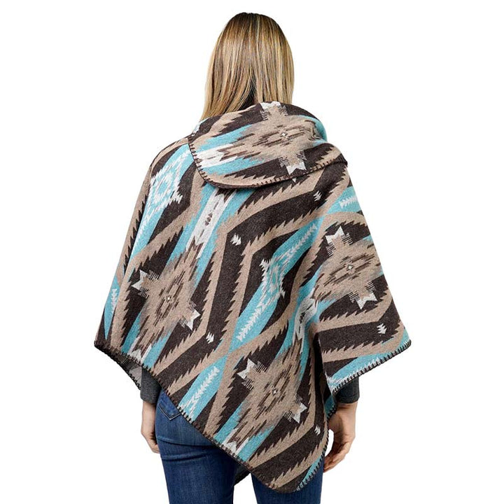 Brown Aztec Patterned Poncho, with the latest trend in ladies' outfit cover-up! the high-quality knit poncho is soft, comfortable, and warm but lightweight. Its beautiful color variation goes with every outfit. It's perfect for your daily, casual, party, or any outfit. A fantastic gift for your friends or family.