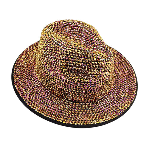 Bling Studded Panama Hat - Brown