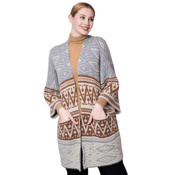 Brown Boho Patterned Poncho, With the latest trend in ladies' outfit cover-up! the high-quality knit poncho is soft, comfortable, and warm but lightweight. It's perfect for your daily, casual, party, evening, vacation, and other special events outfits. A fantastic gift for your friends or family.