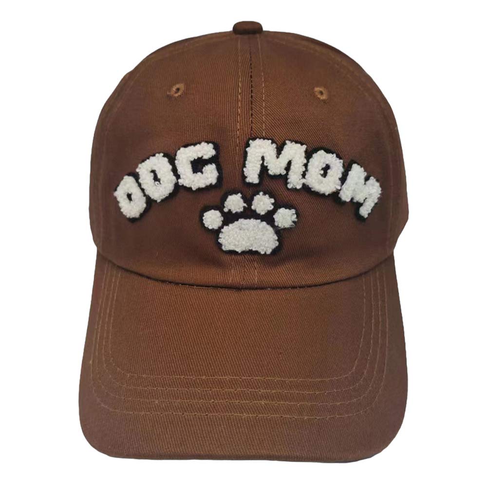 Brown Dog Mom Message Paw Pointed Baseball Cap, shows your love for pups in style with this perfectly crafted dog mom message cap.  This is sure to be an essential for any pet-loving wardrobe. It's an excellent gift for your friends, family, or loved ones who love dogs most.