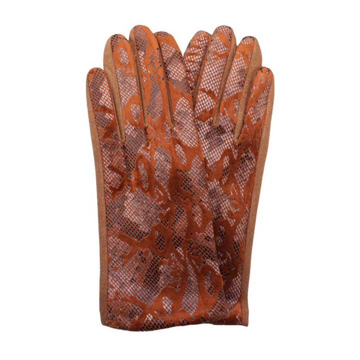 Brown-Faux Leather Snake Skin Pattern Smart Touch Gloves, Made from high-quality faux leather, these gloves feature a stylish snake skin pattern and smart touch capability, allowing you to use your touchscreen devices without removing them. Upgrade your daily routine with these must-have gloves.
