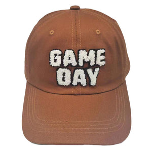 Brown Game Day Message Baseball Cap, Make a statement with this baseball cap. Featuring an adjustable strap for a customizable fit, this lightweight cap will keep you comfortable in any weather. This classic game day message cap is perfect for everyday outings. It's an excellent gift for your friends, family, or loved ones.