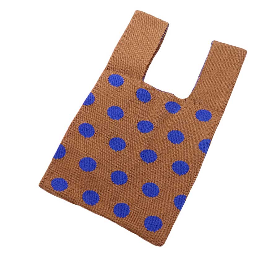 Black Polka Dot Patterned Knit Tote Bag, is designed with a unique polka dot pattern. With its sleek design and comfortable straps, this bag will be a great accent to any outfit. Made with durable materials, its strong construction can withstand everyday use. This can be a thoughtful gift to friends and family members.