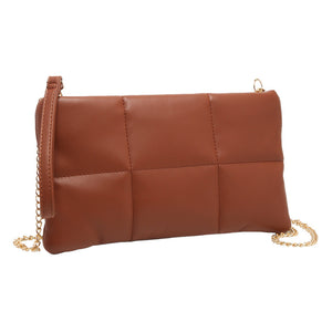 Brown Quilted Solid Faux Leather Crossbody Bag, Crafted with high-quality faux leather, this bag is both stylish and highly resistant to wear and tear. Its adjustable strap and sleek quilted pattern make it comfortable and fashionable. Wear it for any occasion. Nice gift item to family members and friends on any occasion.