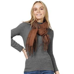 Brown Reversible Solid Shawl Oblong Scarf, is delicate, warm, on-trend & fabulous, and a luxe addition to any cold-weather ensemble. This shawl oblong scarf combines great fall style with comfort and warmth. Perfect gift for birthdays, holidays, or any occasion.