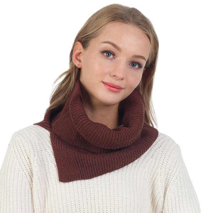 Brown Solid Knit Snood Scarf, is delicate, warm, on-trend & fabulous, and a luxe addition to any cold-weather ensemble. Great for daily wear in the cold winter to protect you against the chill, the classic style scarf & amps up the glamour with a plush material. Perfect gift for birthdays, holidays, or any occasion.