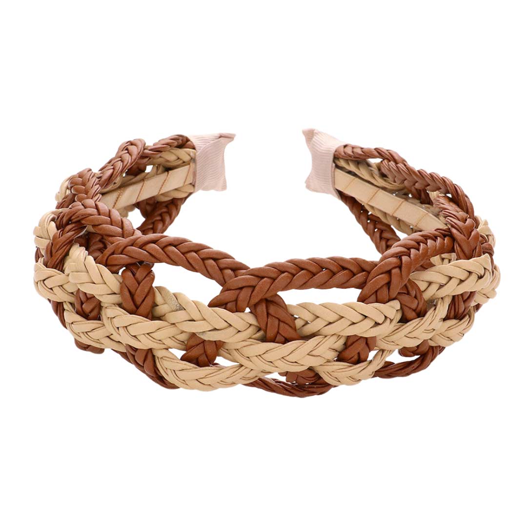 Brown Two Tone Braided Headband, be the ultimate trendsetter & be prepared to receive compliments wearing this two-tone braided headband with all your stylish outfits! Perfect for everyday wear, outdoor festivals, and many more. Awesome gift idea for your loved one or yourself.