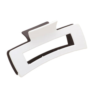 Brown Game Day Two Tone Open Rectangle Hair Claw Clip, is perfect for keeping your locks in place. This professional-grade clip features a firm grip clamp that ensures your hair stays put all day long. Made from high-quality materials, this clip is sure to last. Perfect gift for sports lovers to show their team spirit.