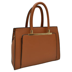 Brown Women's Faux Leather Top Zipper Closure Handheld Tote Bag. Made of high quality Vegan leather material that's light weight and comfortable to carry. perfectly goes with any outfit and shows your trendy choice to make you stand out on your occasion. Ideal for keeping your phone, makeup, money, bank cards, lipstick, coins, and other small essentials in one place. Perfect gifts for your lovers and lover persons on valentines Day. Stay comfortable & attractive on occasion.