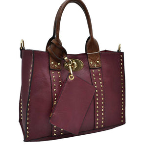 Burgundy Faux Leather Top Handle Tote Bag With Purse, is a stylish and durable bag made of high-quality faux leather. Its spacious top handle design allows for comfortable carrying and the detachable purse adds extra convenience. The bag is designed to last for years to come. Perfect gift for family members on any day.