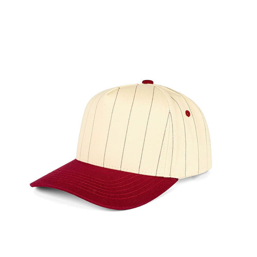 C.C Pinstripe Palin Two Tone Trucker Cap - Burgundy