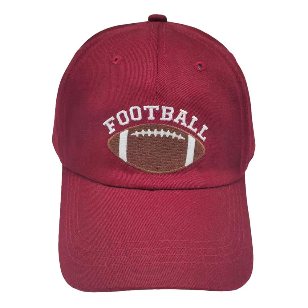 Burgundy Football Message Baseball Cap, is stylish and practical. Featuring a unique design with a bold "FOOTBALL" printed message, this cap is perfect for any look. This classic football message cap is perfect for everyday outings. It's an excellent gift for your friends, family, or loved ones.