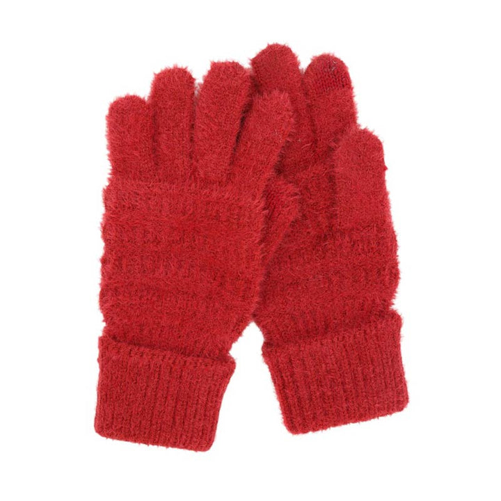 Burgundy-Upgrade your winter wardrobe with our Fuzzy Cable Knit Smart Touch Gloves. Not only are they stylish and cozy, but they also feature smart touch technology, allowing you to easily use your phone or other touch screen devices without removing your gloves. Stay warm and connected this season! Ideal for gift.