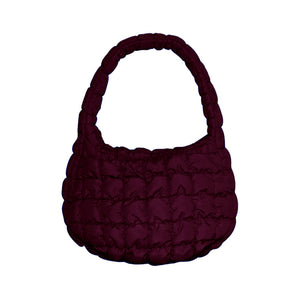 Burgundy Quilted Puffer Tote Shoulder Bag, Stay warm and stylish with this bag. Made of durable material, it is insulated to keep you cozy in the coldest conditions. The shoulder straps make it comfortable and convenient to carry, so you can bring everything you need with ease. Perfect for gifting on every occasion.