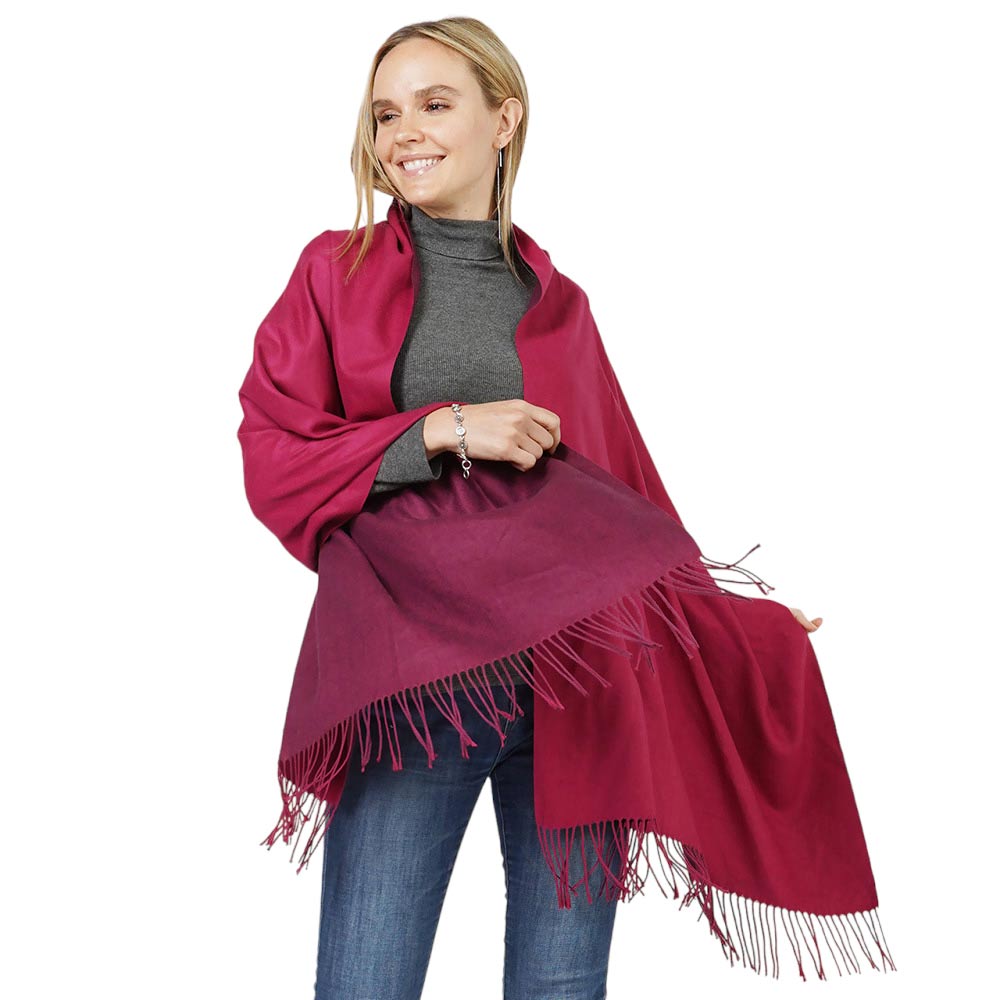 Burgundy Reversible Solid Shawl Oblong Scarf, is delicate, warm, on-trend & fabulous, and a luxe addition to any cold-weather ensemble. This shawl oblong scarf combines great fall style with comfort and warmth. Perfect gift for birthdays, holidays, or any occasion.