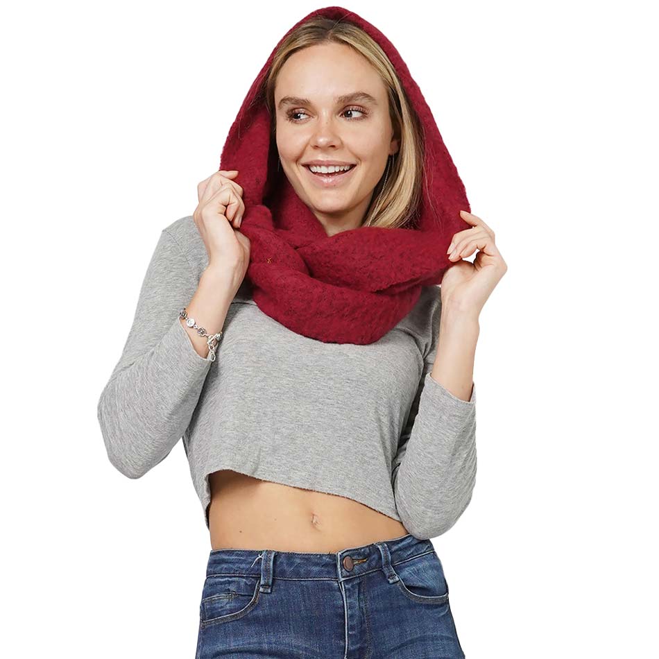 Burgundy Soft Knit Infinity Scarf, is delicate, warm, on-trend & fabulous, and a luxe addition to any cold-weather ensemble. This knit infinity scarf combines great fall style with comfort and warmth. It's a perfect weight and can be worn to complement your outfit. Perfect gift for birthdays, holidays, or any occasion.