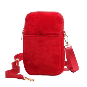 Burgundy Solid Faux Suede Crossbody Bag, is a unique but beautiful addition to your handbag collection. Go everywhere carrying your handy items without any hassle. Perfect gift for a Birthday, everyday bag, Anniversary, Graduation, Holiday, Christmas, New Year, Anniversary, Valentine's Day, etc.