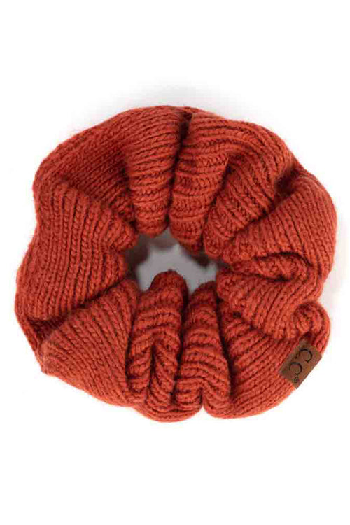 C.C Soft Knit Scrunchies - Burnt Henna