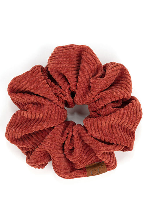 C.C Corduroy Solid Color Soft Scrunchies - Burnt Henna
