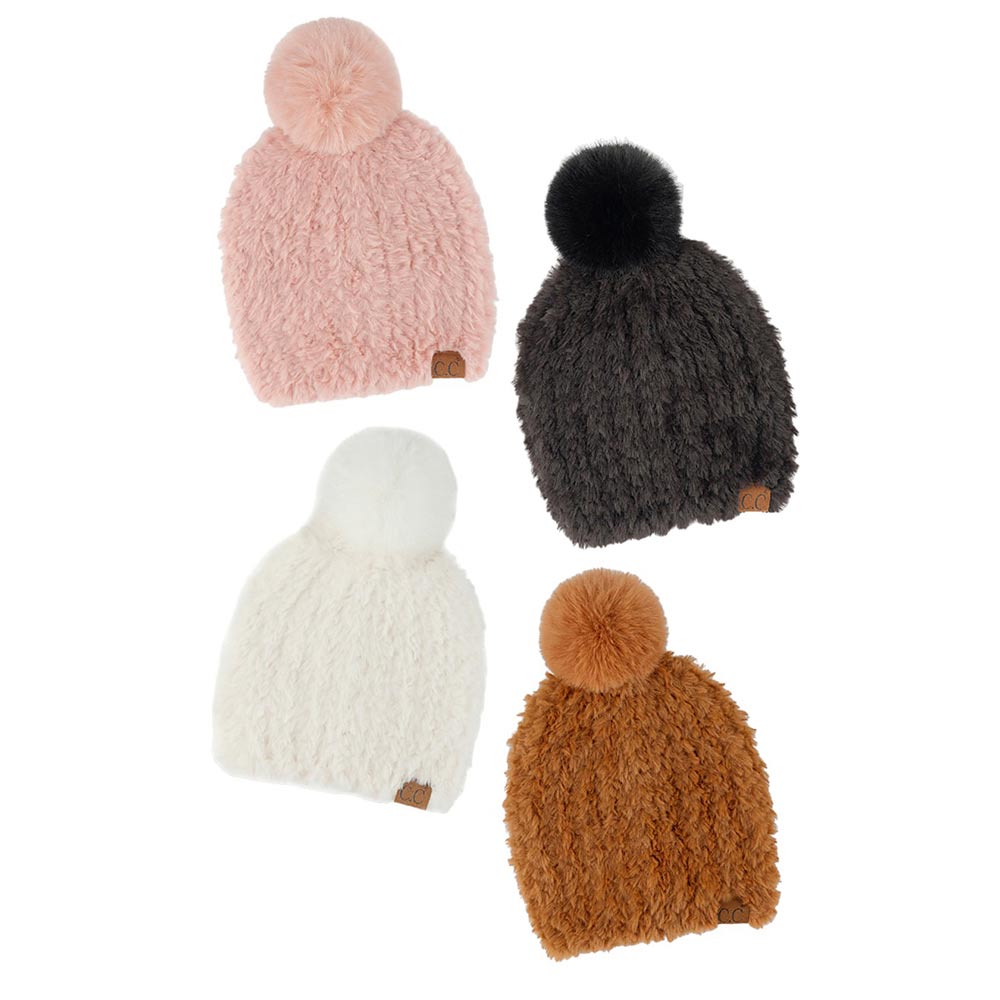 C.C Faux Fur Pom Beanie, will keep you warm and stylish in cold weather. It's the autumnal touch you need to finish your outfit in style. Awesome winter gift accessory for Birthday, Christmas, Stocking Stuffer, Secret Santa, Holiday, Anniversary, or Valentine's Day to your friends, family, and loved ones.