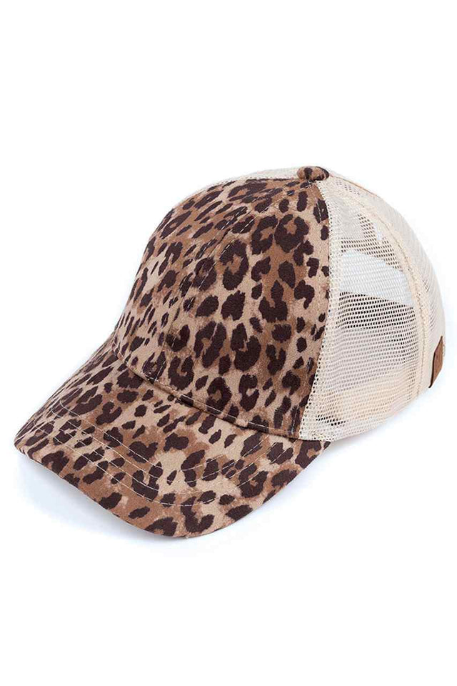 C.C LEOPARD PONYTAIL BASEBALL CAP - Leopard - Baseball Cap