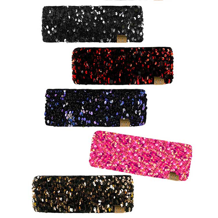 C.C Sequin Headwrap, Look no further than this for a sophisticated, glitzy style. Featuring a sparkling sequin design and stretchy material, this headwrap is comfortable and fashion-forward. Perfect for wearing on any occasion, it will make you different from the crowd. Perfect winter gift idea for fashion-loving ones.
