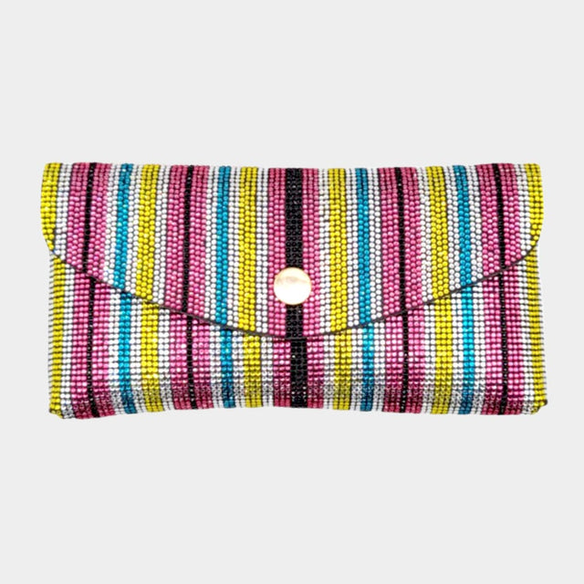 Madeline Love Multi Rhinestone Pave Wallet on Chain Clutch / Fanny Pack / Belt / Crossbody Bag - Bags & Wallets