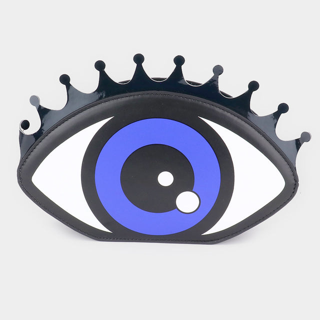 Madeline Love Black Faux Leather Evil Eye Clutch Bag - Bags & Wallets