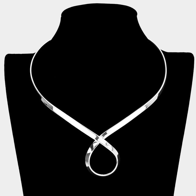 Madeline Love Silver Swirl Metal Choker Necklace - Necklaces