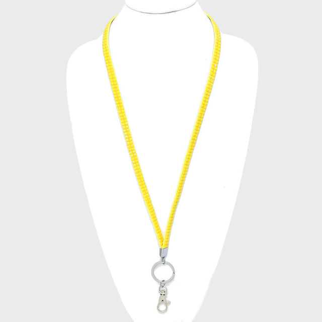 Madeline Love Rhodium, Yellow Blinged Keychain & ID Holder Necklace - Jewelry