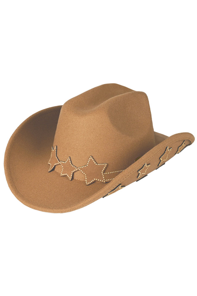 C.C Star Embellishment Cowboy Hat - Camel