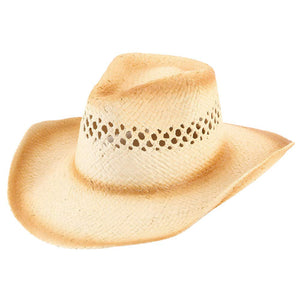 Camel Edge Gradation Pointed Open Weave Panama Cowboy Straw Hat, Expertly crafted with a pointed open weave design, this Panama cowboy straw hat offers superior ventilation and breathability. Made with the finest materials, it provides both style and function, making it the perfect accessory for any outdoor adventure.