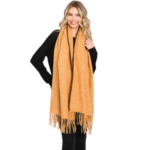 Camel Edge Pointed Fringe Oblong Scarf, is delicate, warm, on-trend & fabulous, and a luxe addition to any cold-weather ensemble. This fringe oblong scarf combines great fall style with comfort and warmth. Perfect gift for birthdays, holidays, or any occasion.