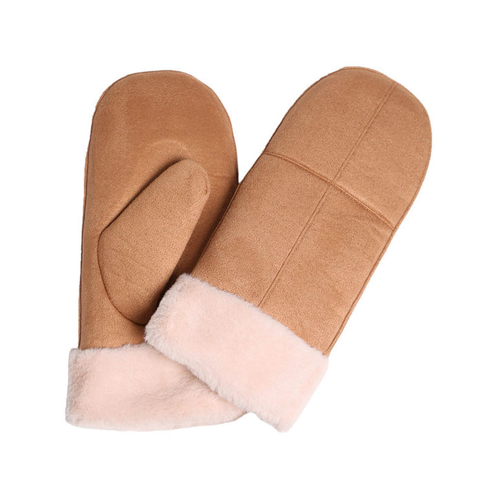 Camel Faux Fur Cuff Lining Suede Mitten Gloves, are extra warm, cozy, and beautiful mittens that will protect you from the cold weather. Wear gloves or a cover-up as a mitten to make your outfit gorgeous. A beautiful gift for the persons you care about the most. Winter will be more comfortable with this cozy mitten.