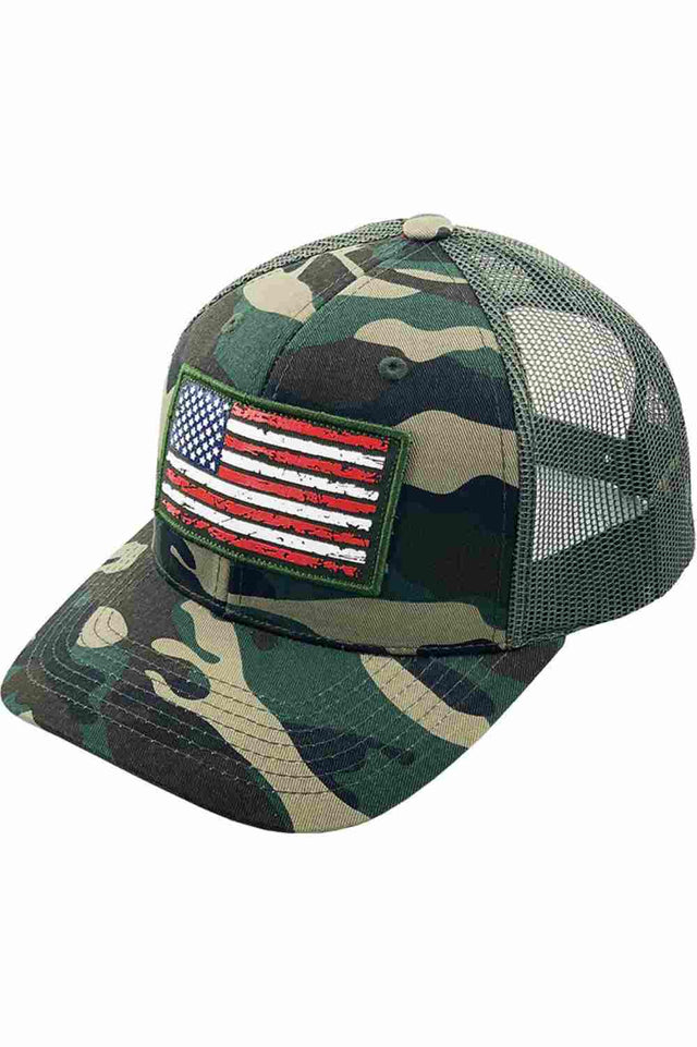 Camo Show off bold patriotic style with the Flag Flat UV Print Patch American Flag baseball cap, featuring a modern flat patch design with a classic worn-in look. Comfortable and adjustable for everyday wear, this casual cap is perfect for outdoor adventures, holidays, or laid-back weekend outfits.