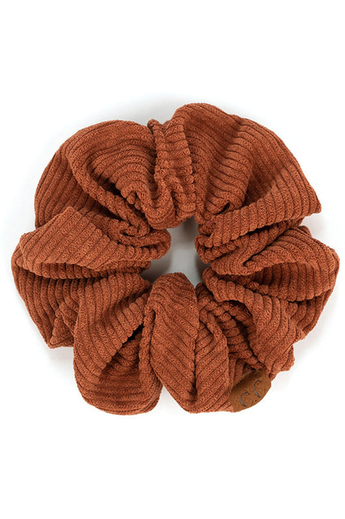 C.C Corduroy Solid Color Soft Scrunchies - Clay