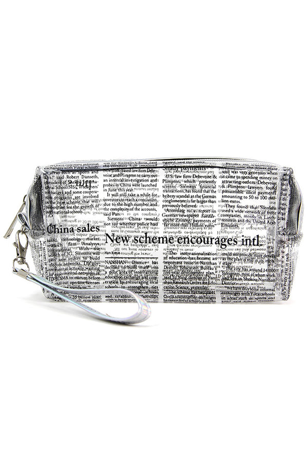 Newspaper Print Pouch combines stylish design with practical functionality. Crafted with durable materials, it offers a secure space to organize your essentials while showcasing a unique newspaper-inspired print. Ideal for daily use or travel, this pouch adds a sophisticated touch to your accessory collection while keeping your items neatly contained.